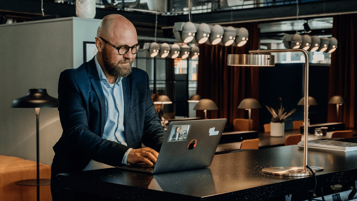 person on laptop